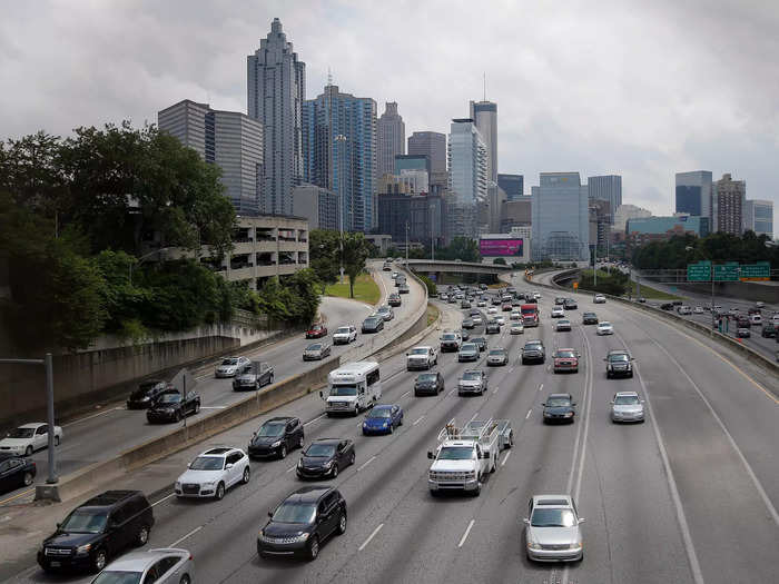 In Atlanta, there are sections of the I-75 that are 15 lanes wide.