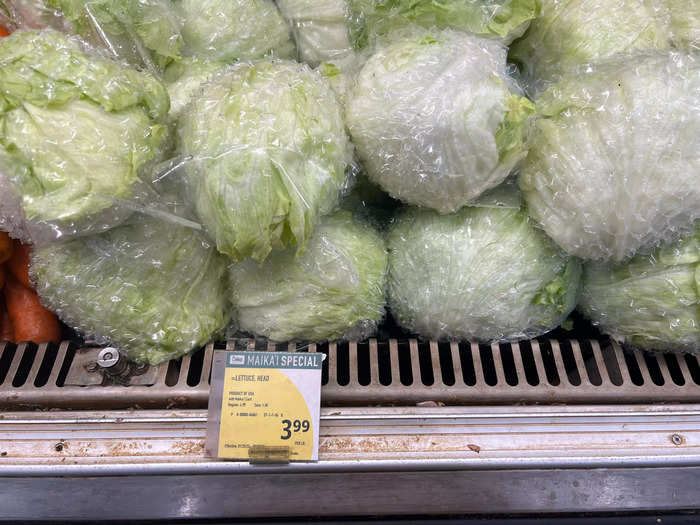 A head of lettuce was $3.86 in 2022. Right now, Foodland has it for about $4 per pound.