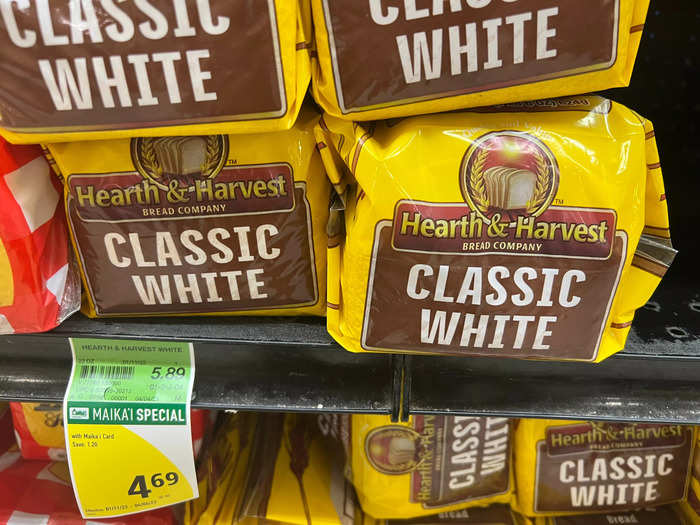 At Foodland, bread is regularly priced at $5.90 (though you can get it for $1.20 cheaper with a club card) and goes up depending on the brand. In 2022 it cost $5.24.