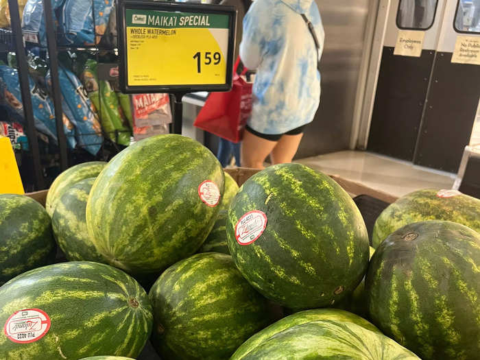 Behold this watermelon being sold for about $1.60 a pound at Foodland. I couldn