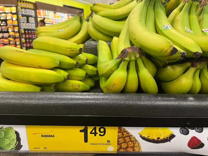 At Safeway bananas cost about $1.50 a pound — 30 cents cheaper than 2022.