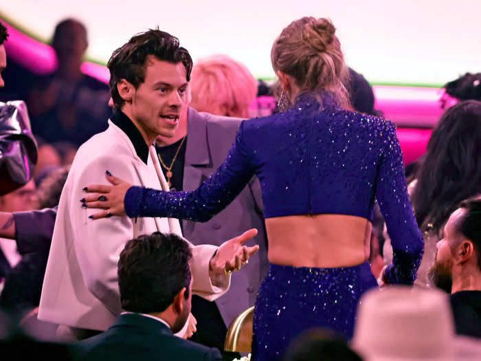At one point during the evening, Styles and Taylor Swift were seen catching up in the crowd. The two singers previously dated for a year between 2012 and 2013.