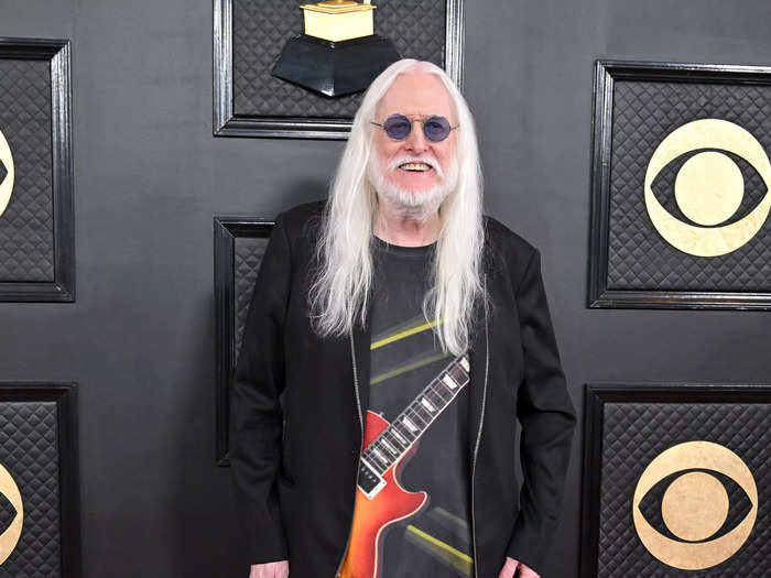 Edgar Winter channeled rock and roll with a guitar-print T-shirt, but the look wasn