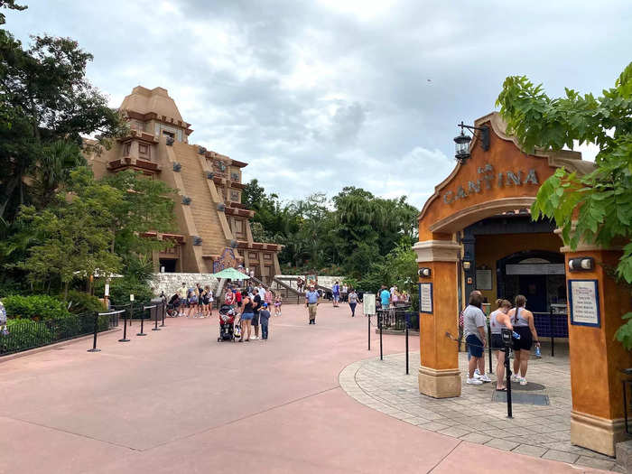 La Hacienda de San Angel is located across the pathway from the giant pyramid in the Mexico Pavilion.