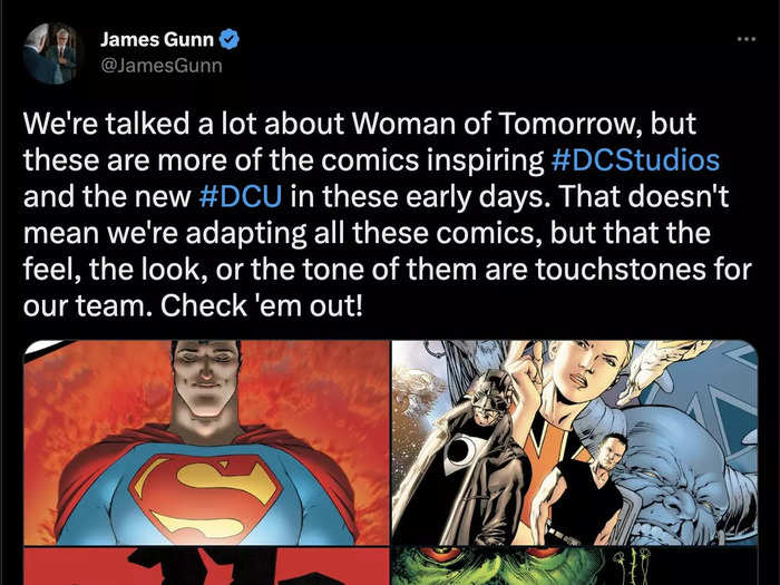 On Twitter, Gunn later shared the comics that are acting as the inspiration for the films.