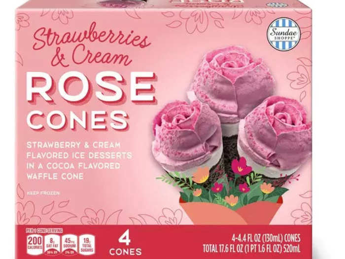 Swap traditional flowers for the Sundae Shoppe strawberries-and-cream rose cones.