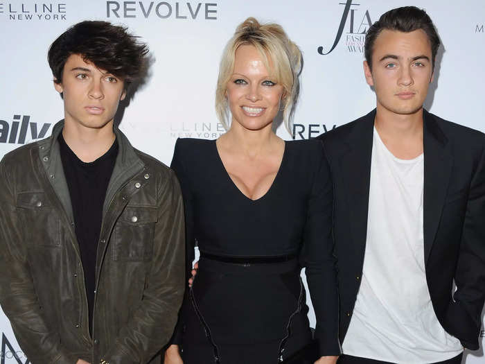 Pamela Anderson has two sons with Mötley Crüe drummer and ex-husband Tommy Lee: Brandon Thomas Lee, 26, and Dylan Jagger Lee, 25.