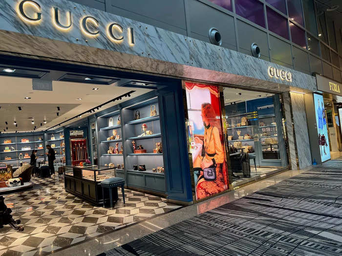 But, that was not the only luxury brand available. Travelers can also enjoy stores like Gucci…