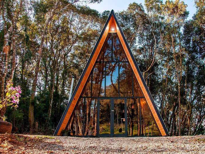 This A-frame cabin in southern Brazil is a remote and pet-friendly stay.