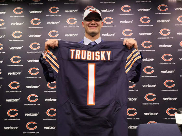 In 2017, one pick after the Cleveland Browns drafted defensive end Myles Garrett No. 1 overall, the Chicago Bears traded up one spot and used the second pick on Mitchell Trubisky out of North Carolina.