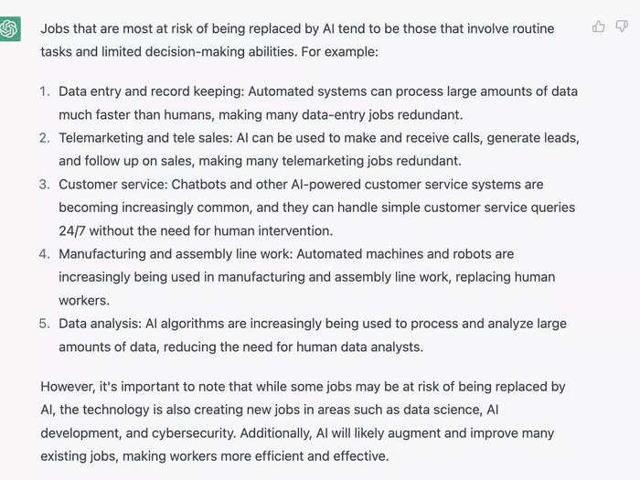 ChatGPT: What jobs are most at risk of being replaced by AI?