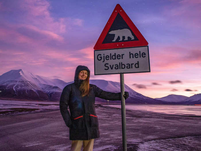 I had to stop walking when I reached a polar-bear safety sign.