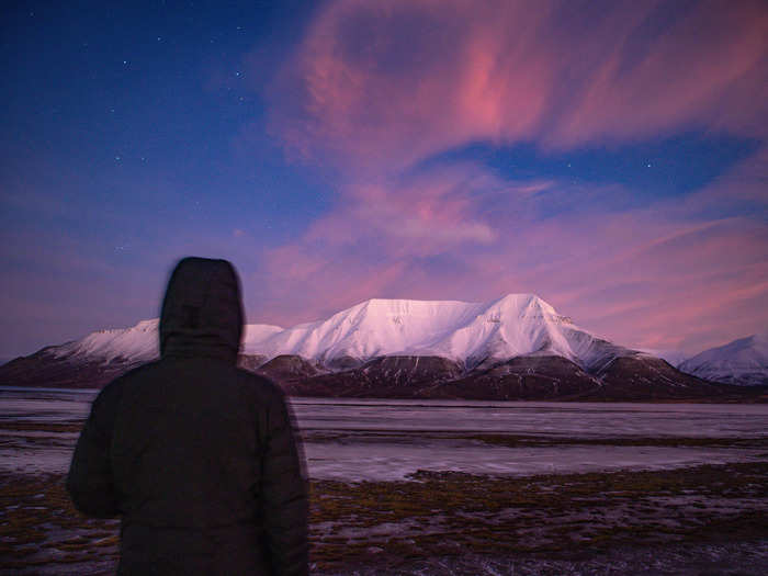 The pink sky proved to be gorgeous.