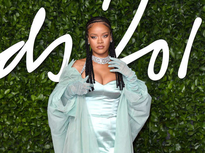 She went for head-to-toe mint again at the Fashion Awards in December 2019.