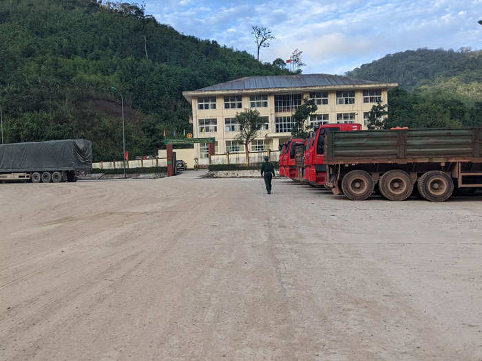 The Vietnamese border crossing appeared to be empty.