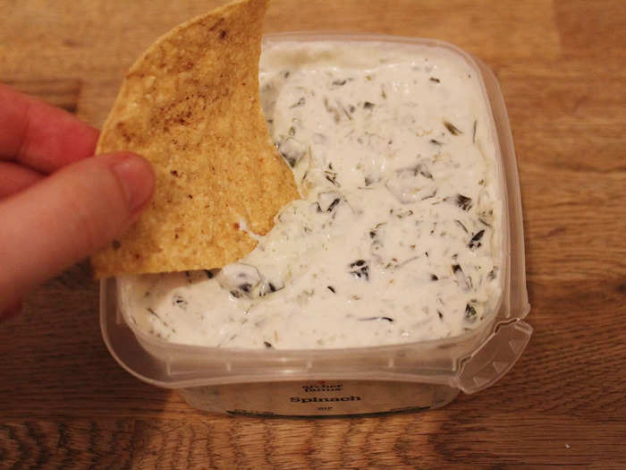 Dipping my tortilla chip into the spinach dip, I thought the consistency was also slightly thin.