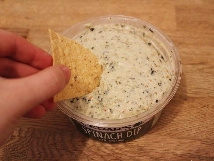 Dipping my chip in, the dip seemed to have a promising consistency.