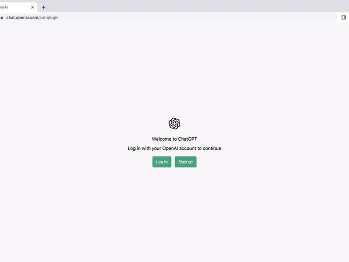 Go to chat.openai.com in your internet browser. The site will ask you to sign up with a new account or log in if you already have one.