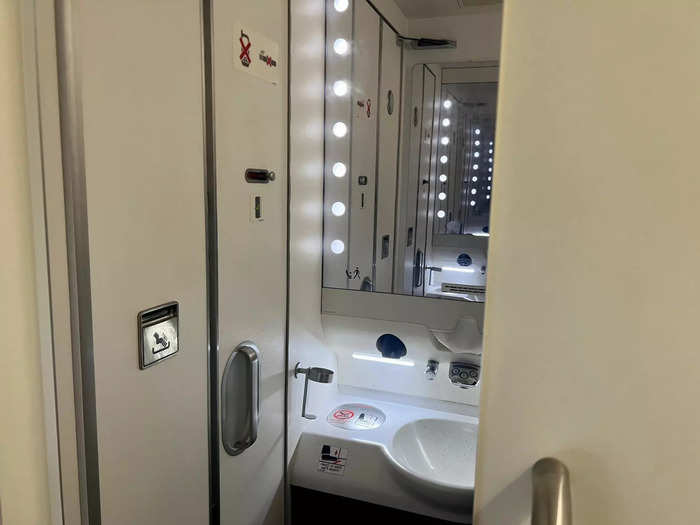 There was also a full-body mirror, which was perfect for freshening up after 24 hours of travel…