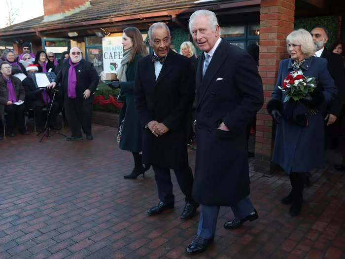 The following day, the king and queen consort stopped by a community kitchen in London.