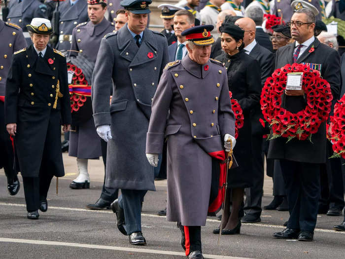 Charles and William participated in a Remembrance Sunday ceremony the next day.