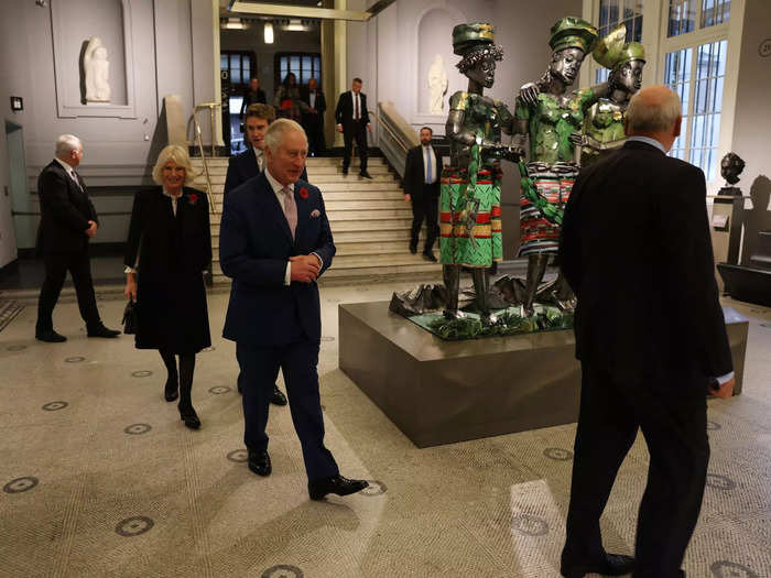 The next day, Charles and Camilla visited the "Africa Fashion" exhibition at the Victoria and Albert Museum.