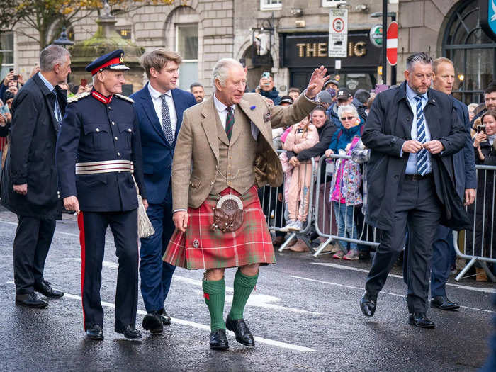 The kilt-wearing-king also visited Aberdeen Town House in Scotland on October 17, 2022.