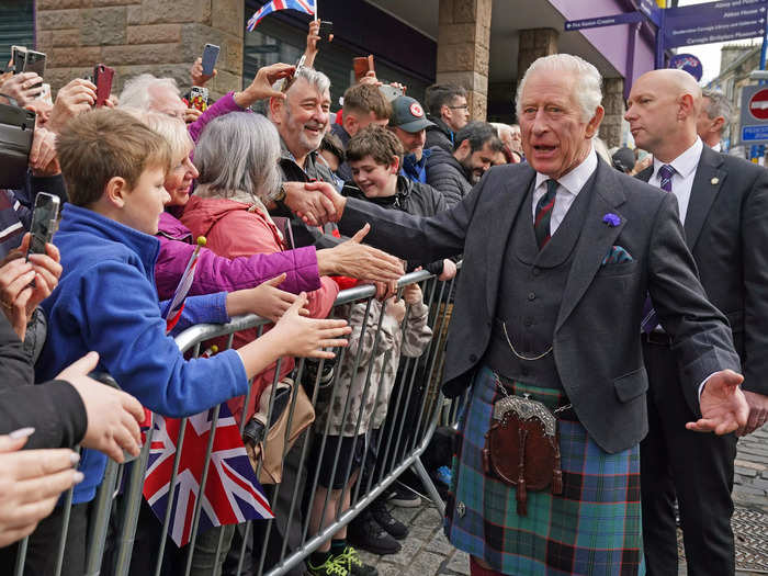 On October 3, 2022, Charles and Camilla visited Dunfermline, Scotland, to name it a new city. The kilt-wearing sovereign was met with cheers from the crowd.