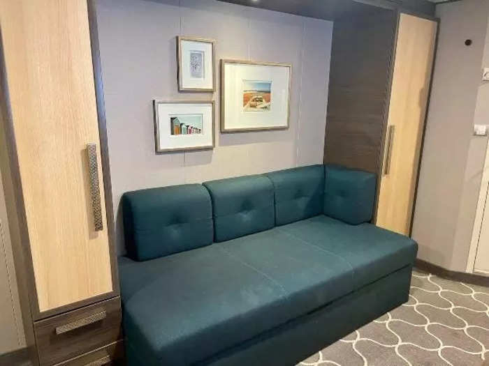 The stateroom also featured a simple couch.