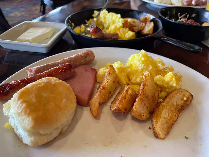 The main course was served in a breakfast skillet.