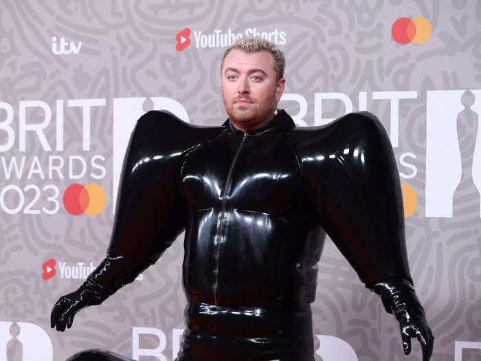 Smith attended the Brit Awards in an eye-catching, inflated latex body suit meant to celebrate "their natural form," according to their stylist.