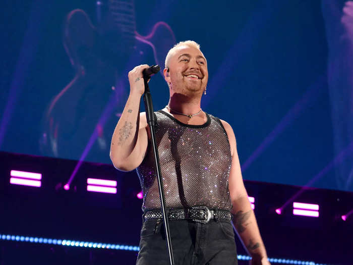 Later that month, Smith performed at the iHeartRadio Music Festival in a glittery sheer tank top and high-waisted black jeans.