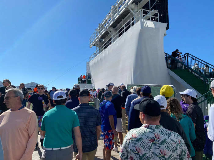 The line to get into the general admission area was long, even in the early afternoon of the first round.