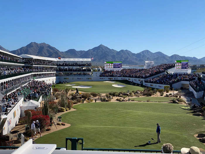 From behind the tee box, you can see just how daunting the shot is into the green.