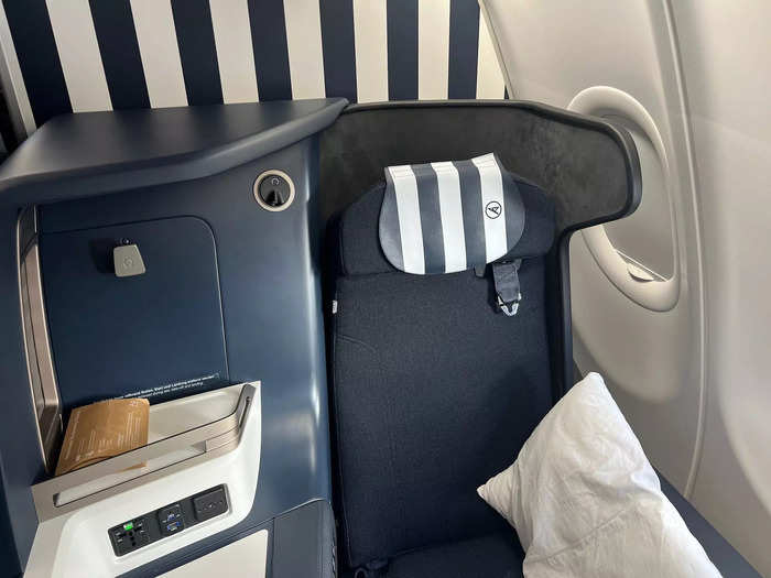 The aircraft is split into two sections: business class…