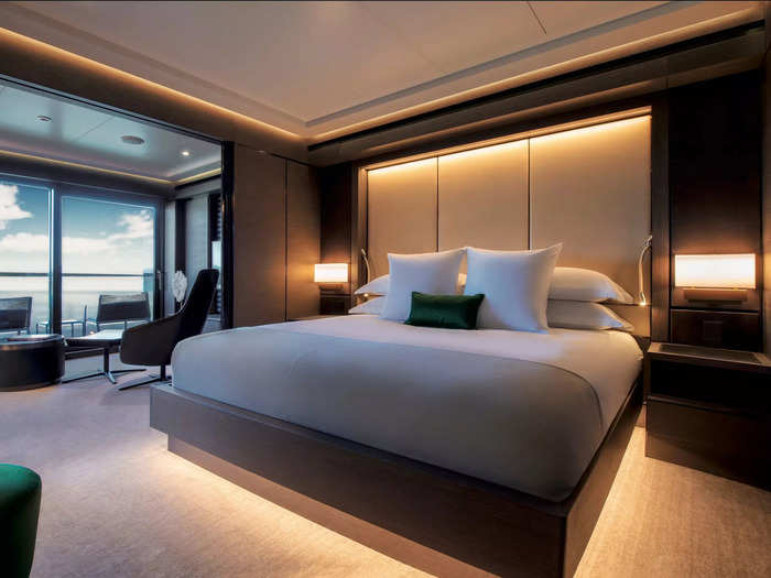 Taking a closer look at the new vessel, the Evrima has 149 suites for almost 300 travelers.