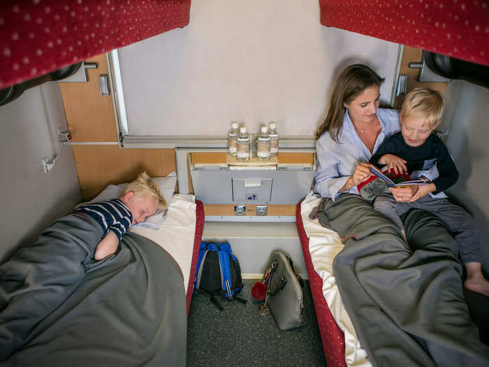 Nightjet trains have seating carriages as well as sleeper cars with bunks of three, four, or six. The latter of which is what I booked.