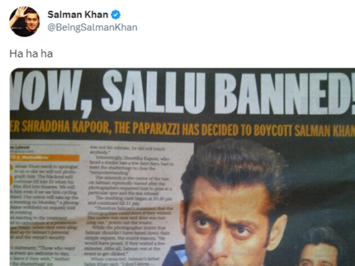 Salman Khan: Banned by the paparazzi