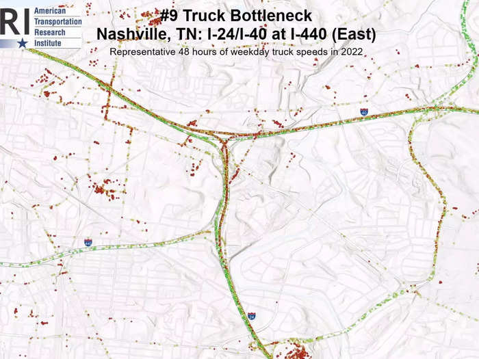 9. Nashville, Tennessee: I-24/I-40 at I-440 (East)