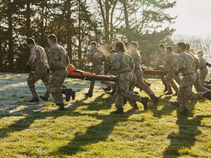 The stretcher run is one of the most dreaded parts of basic training.