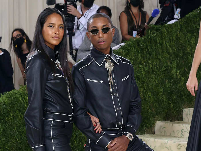 Williams and his wife Helen Lasichanh, who often coordinate outfits, wore iconic matching leather looks to the 2021 Met Gala.