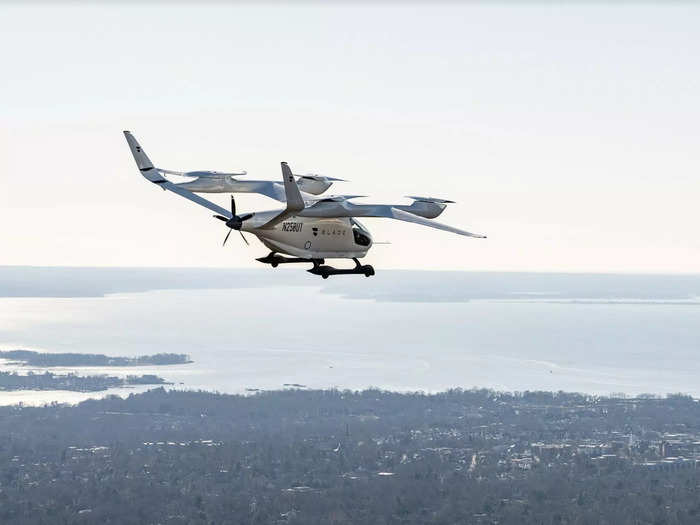 On Tuesday, Blade and its partner BETA Technologies flew its first piloted "electric vertical aircraft" — or EVA — in Westchester, New York, making it the first flight of its kind in the New York City area.