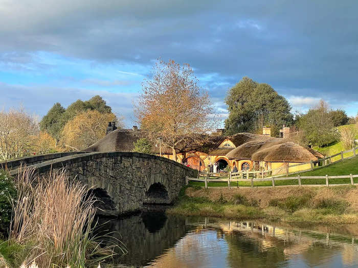 From the field, we crossed over a bridge to the Green Dragon Inn, which was the meeting place for Hobbiton residents in the movies.