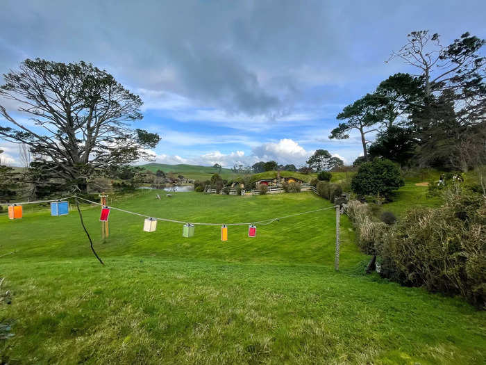 After walking past the 44 hobbit holes, the group headed to the Party Tree and Party Field, which I learned was where Bilbo