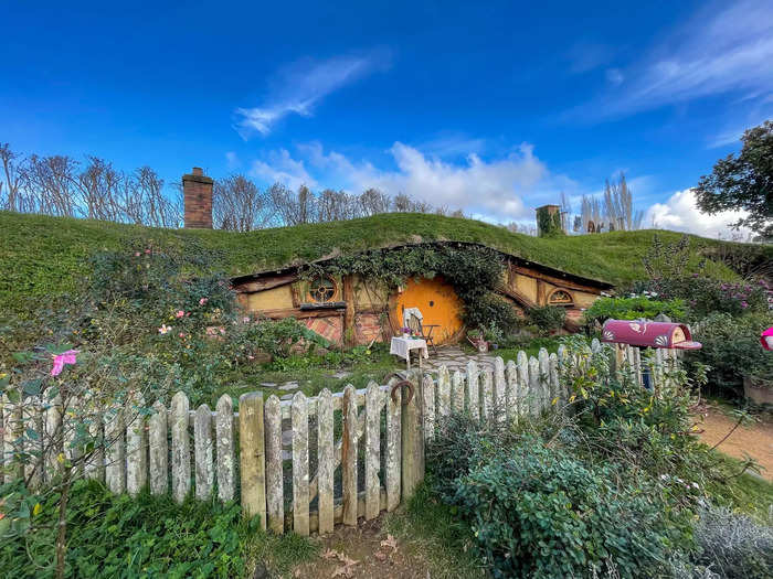 As the tour zig-zagged up the hill, I stopped at tiny hobbit holes with little mailboxes and miniature-sized fences. Our guide explained that this was the location used in both "The Lord of the Rings" and "The Hobbit."