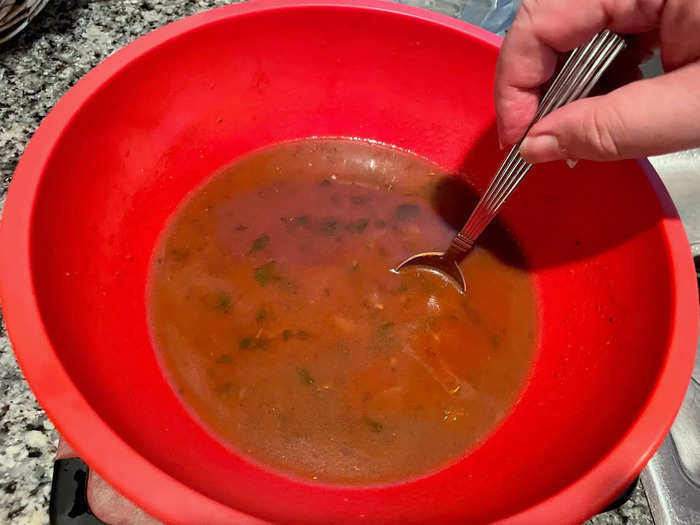 Transfer the leftover juice from your pot into a separate bowl.