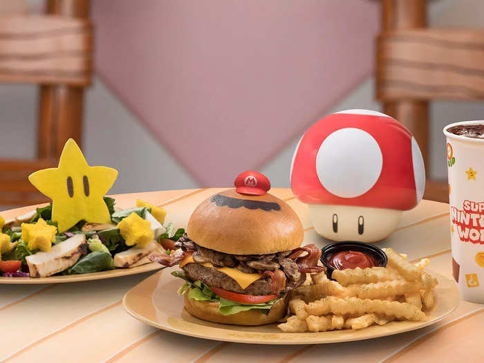 Bite into a burger with Mario