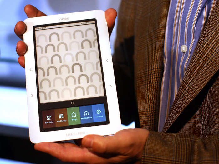 Barnes & Noble entered the e-reader market in 2009 with the launch of its own device, the Nook. Amazon had beaten Barnes & Noble to the punch with the launch of the Kindle two years prior.