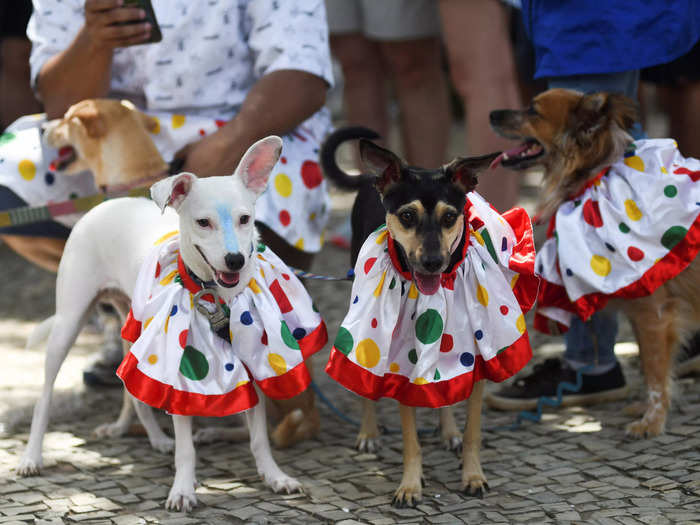 Polka dot dance troupe