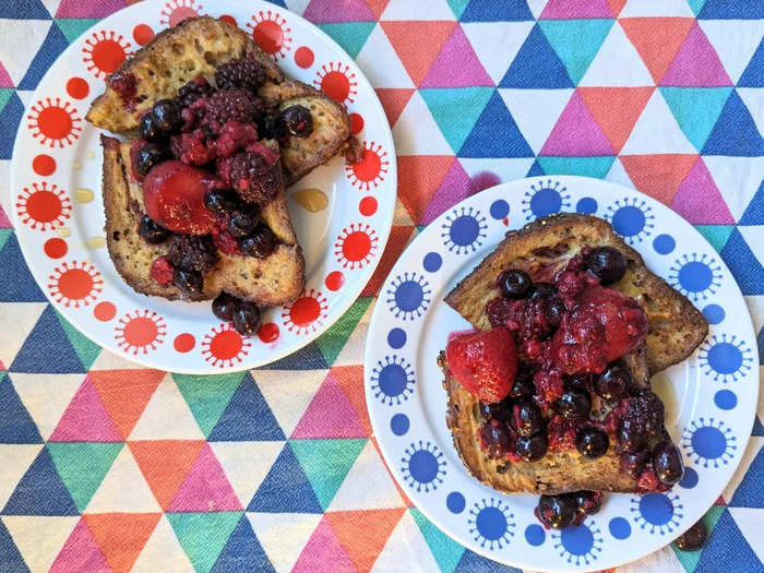 Air-fried French toast is always on the menu.